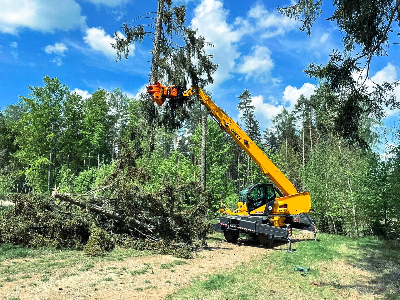 Telehandler for forest maintenance